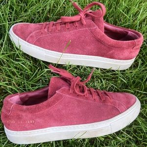 Common Projects Burgundy Suede Sneakers